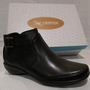 Black Aetrex short leather boots